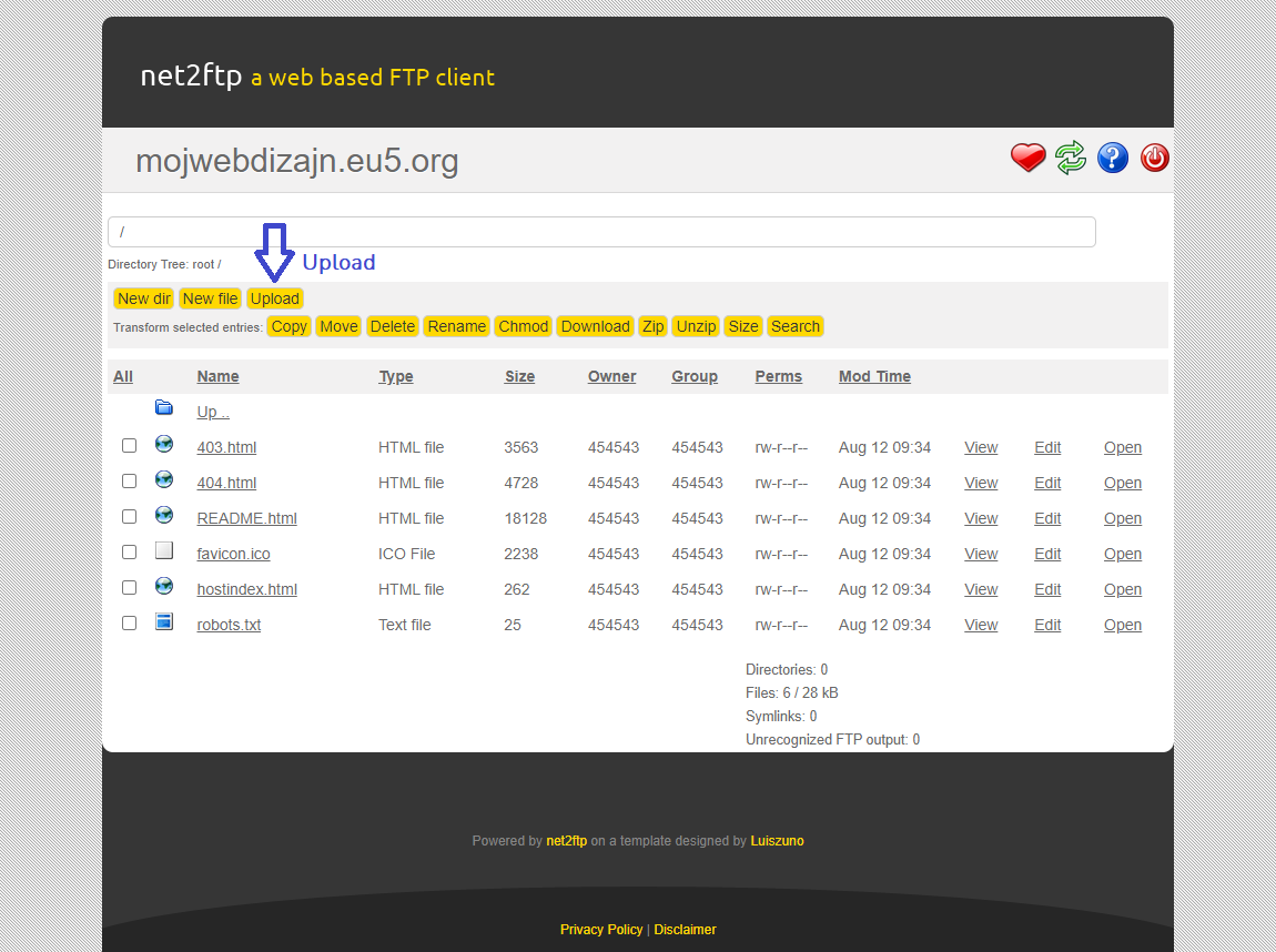 freewha.com - ftp sučelje