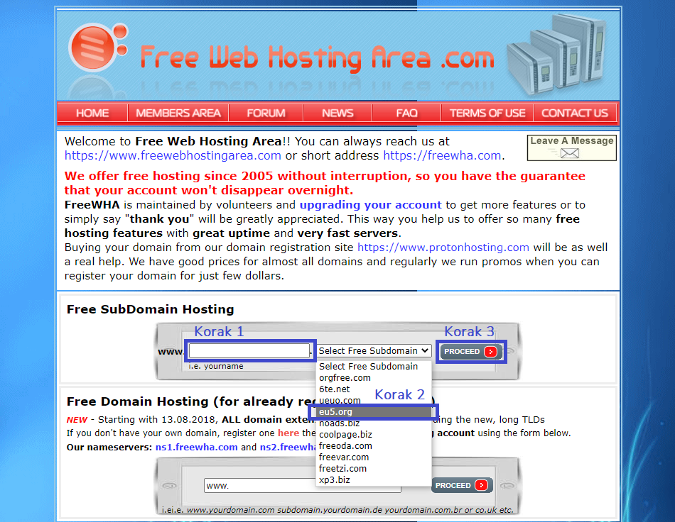 Web hosting - naslovnica